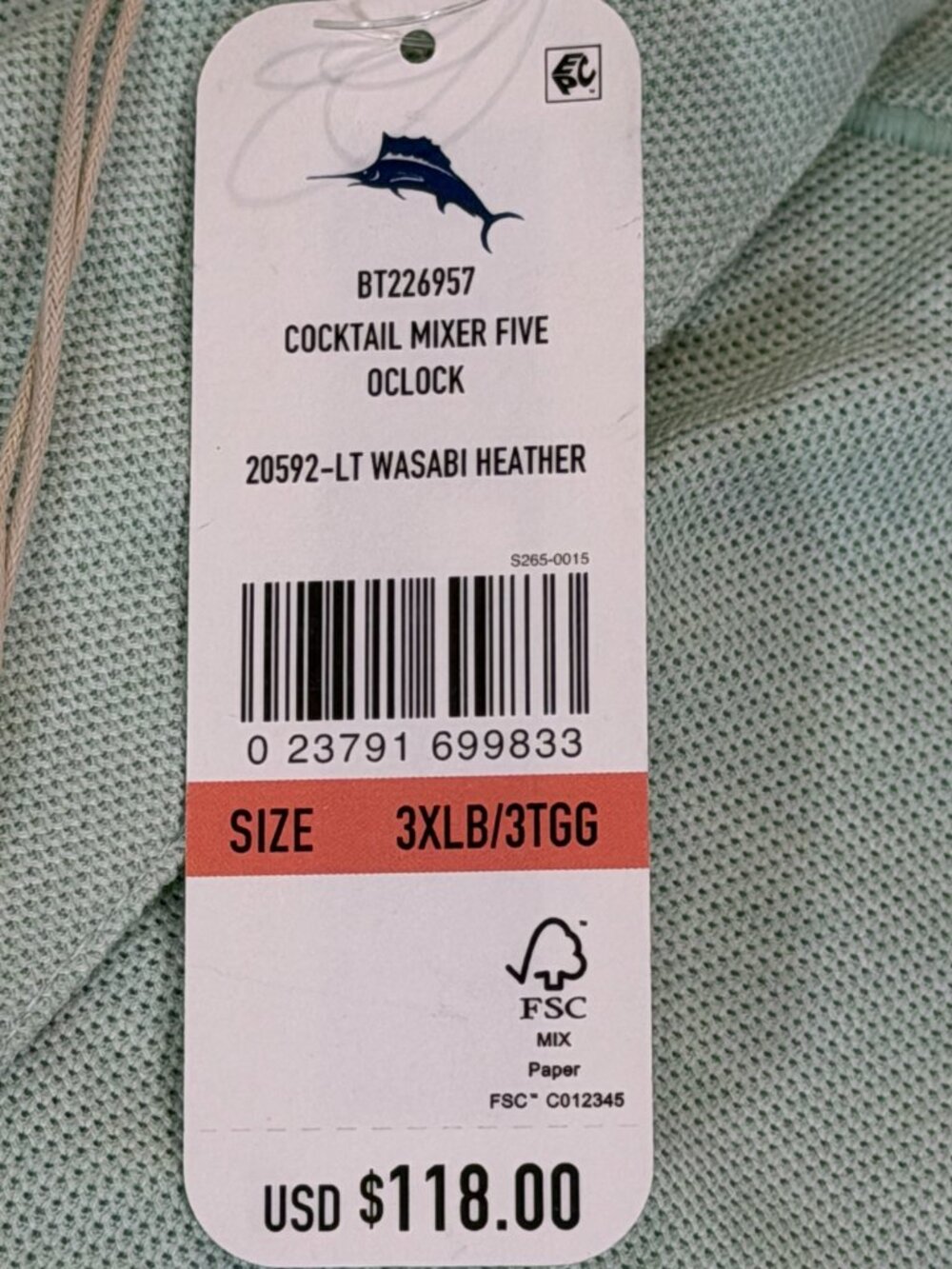 Tommy Bahama Cocktail Mixer 5 O'Clock IslandZone Polo Shirt Green 3XLB NWT - Picture 7 of 14